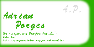 adrian porges business card